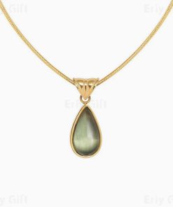 Blue And Green Cats Eye Pendant Necklaces Boho Handmade Jewelry