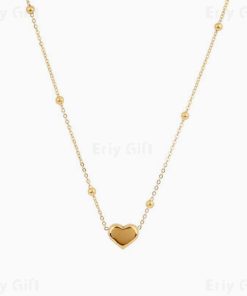 Gold Heart Necklace for Women Minimalist Jewelry