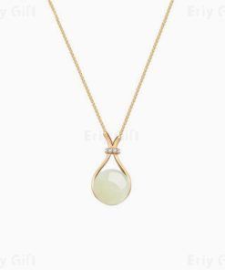 Natural Hetian Jade Necklace Minimalist Good Luck Gift for Her