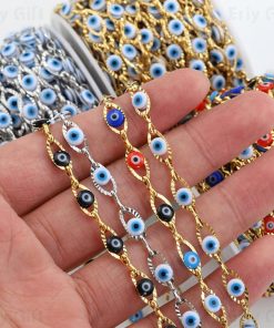 Evil Eye Beaded Bracelet Devil Necklace Enamel Chain Protection Jewelry