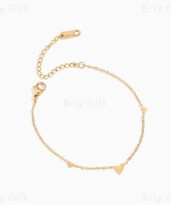 Heart Chain Bracelet Gold  Sliver Anklet Dainty Bridesmaid Gift Minimalist