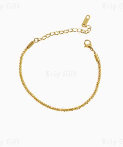 Margarita Twisted Rock Chain Bracelet Glitter Anklet Gold Plated