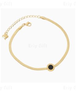 Roman Numerals Bracelet Gold Sliver Snake Chain Gift