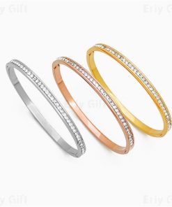 Zircon Bangle Gold Sliver Delicate Bracelet Wedding  Bollywood Jewellery