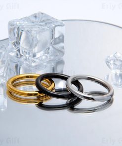Glossy Polished Stainless Steel Ring Classic Plain Jewelry
