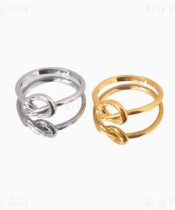 Gold Sliver Knot Ring Minimalist Promise Jewelry