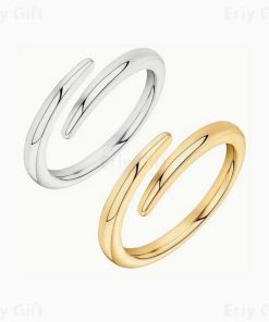 Gold Sliver Skiny Adjustable Ring Minimalist Everyday Jewelry