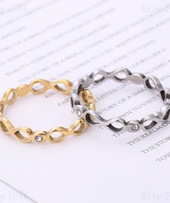 Hollow Ring Insert Zircon Ring Gift For Her