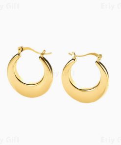 Round Flat Hoop Earrings Boho Vintage Jewellery