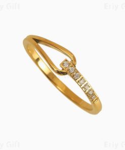 Tiny Zircon Insert Ring Stackable Bridal Jewellery