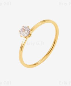 Tiny Zircon Ring Wedding Jewelry Valentine's Day Gift