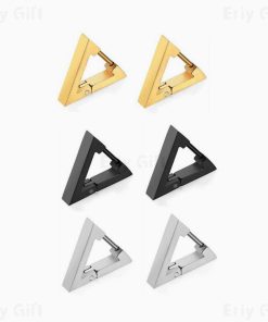 Triangle Hoop Earrings Geometric Unisex Jewelry