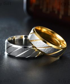 Twill Pattern Ring Stainless Steel Unisex Jewelry