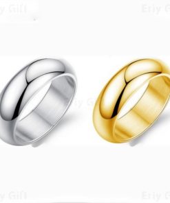Wide Version Stainless Steel Polished Unisex Ring Christmas Gift