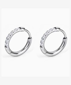 Zircon Insert Hoop Earrings Valentine's Day Gift
