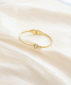 Adjustable Heart Shape Zircon Bangle Valentine Gift