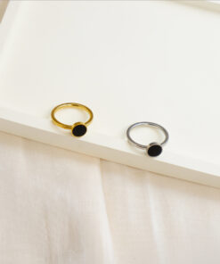 Simple Modern Black Ring Unisex Couple Bands