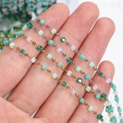 Crystal Square Beads Chain For Bracelet Necklace Anklets