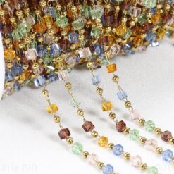 Colorful Crystal Necklace Gemstone Bracelet Birthday Gift Mom Daughter