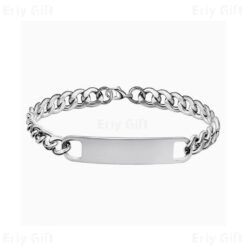 Cuban Bracelets Gold Sliver Personalized Name Engraved Exquisite Gifts
