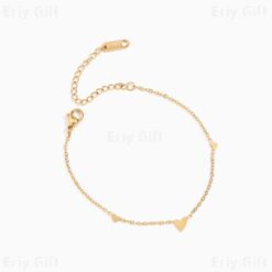 Heart Chain Bracelet Gold  Sliver Anklet Dainty Bridesmaid Gift Minimalist