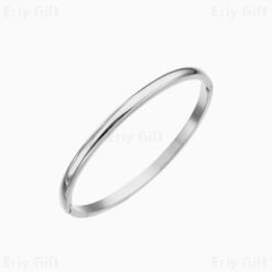 Minimalist Mental Bangle Glossy Stainless Steel Women Basic Jewelry