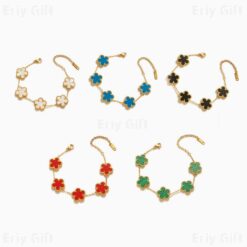 Multi Color Clover Bracelet Good Luck Charms Gift For Her