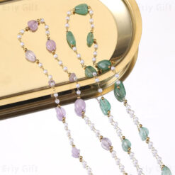Natural Stone Bracelet Pearl Beaded Necklace Diy Jewelry