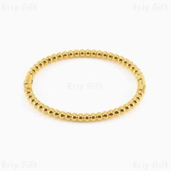 Round Ball Beaded Bangle Waterproof Jewelry Non Tarnish