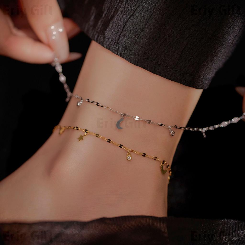 Star Moon Pedant Bracelet Zircon Anklet Gifts For Her_2 - Eriy Gift