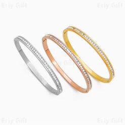 Zircon Bangle Gold Sliver Delicate Bracelet Wedding  Bollywood Jewellery