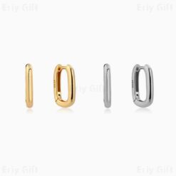 Chunky Oval U Shaped Hoop Earring Steel Daily Jewellery