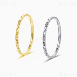 Diamond Cut Sparkling Skinny Ring Minimalist Jewelry