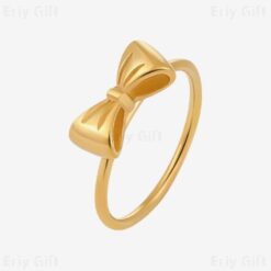 Gold Heart Ring Minimalist Hollow Jewellery Valentine's Day Gift