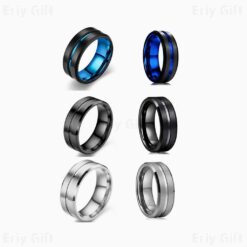 Mens Band Spinner Ring Personalised Engraved Unisex Everyday Jewelry