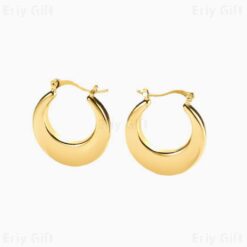 Round Flat Hoop Earrings Boho Vintage Jewellery