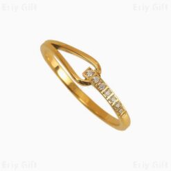 Tiny Zircon Insert Ring Stackable Bridal Jewellery - Eriy Gift