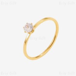 Tiny Zircon Ring Wedding Jewelry Valentine's Day Gift