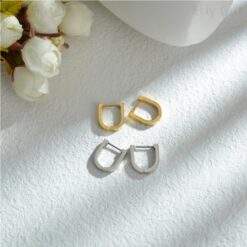 Trapezoid Hoop Earring Stainless Steel Everyday Jewelry