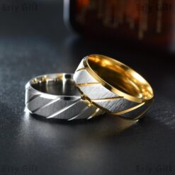 Twill Pattern Ring Stainless Steel Unisex Jewelry - Eriy Gift