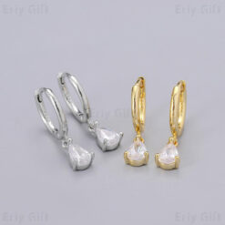 Waterdrop Zircon Pendant Hoop Earrings Valentine's Day Gift - Eriy Gift