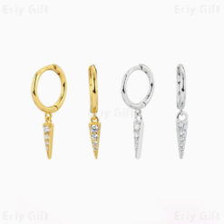 Zircon Cone Spike Hoop Earrings Unisex Jewellery - Eriy Gift