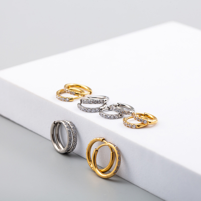 Zircon Insert Hoop Earrings Valentine's Day Gift - Eriy Gift