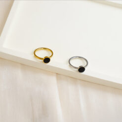 Simple Modern Black Ring Unisex Couple Bands