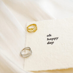 Multi Link Ring With White Stones Gift For Her