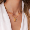 Sparkle Alphabet Gold Charm Necklace