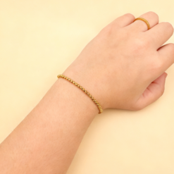 Gold Square Pearl Bracelet Dainty Jewelry