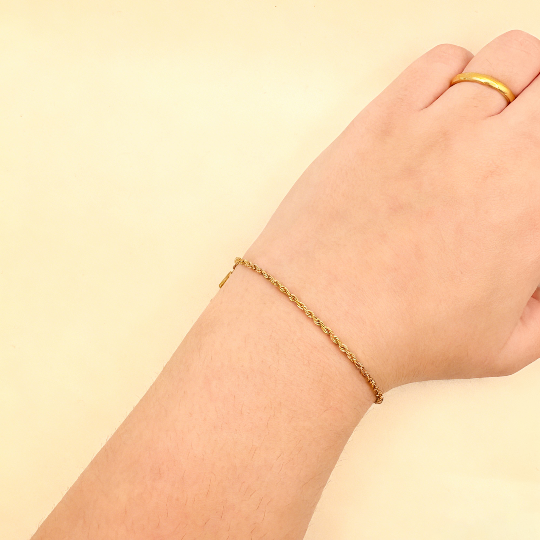 Twisted Chain Gold Bracelet Elegant Stylish Gift Size1 - Eriy Gift