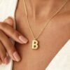 Chunky 3D Letter Gold Pendant Necklace