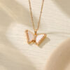Mother-of-Pearl Butterfly Necklace Elegant Jewelry